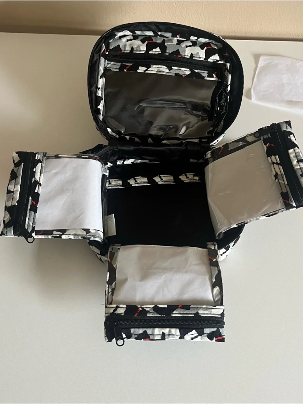 Vera Bradley black & white Scottie Dog makeup or jewelry bag, never used - Picture 5 of 8